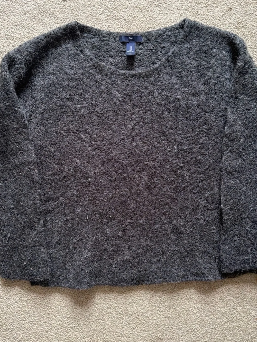 GAP Dark Gray Bouclé Crewneck Sweater
